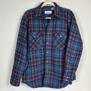VTG Windbreaker Wool Quilted Lined Plaid Shacket Jacket M